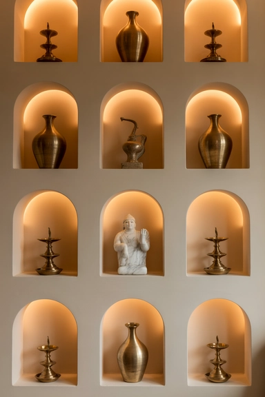 Style Niches and Wall Shelves With Heritage Objects