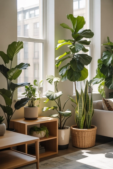 Softening Hard Rental Finishes With Plants and Natural Elements