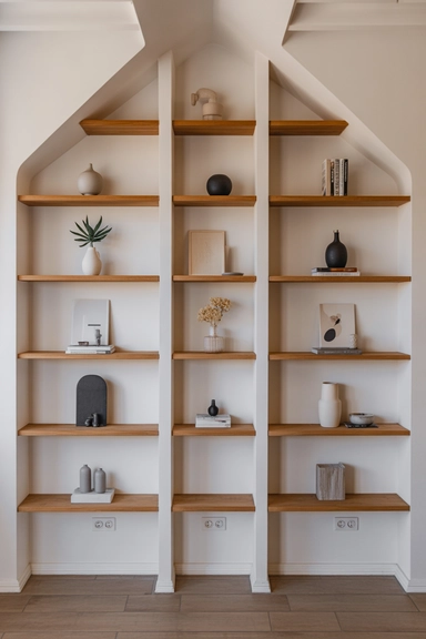 Use Floating Shelves to Break Up Vertical Space