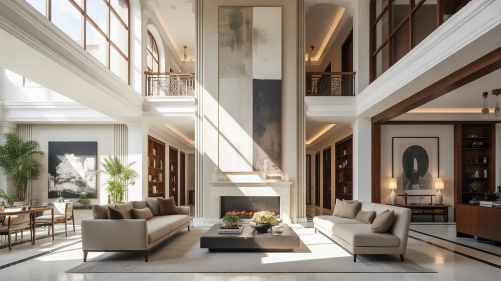 double height living room wall decor ideas