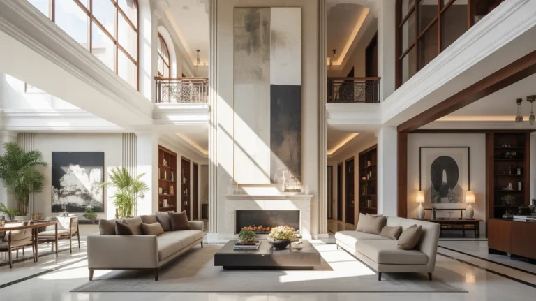 double height living room wall decor ideas